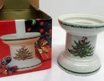 Mikasa Christmas Treats Pillar Candle Holder 4" Santa Tree Original Box Japan. Fixed Price $22.71.