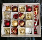 Frontgate Christmas Ornaments 18PC Gold & Red With Original Box. Fixed Price $199.99.