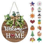 Interchangeable Seasonal Front Door Wreath Rustic Wooden Welcome Sign Home Decor. Fixed Price $32.99.