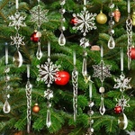 Pprafdd 18PCS Clear Christmas Snowflake Icicle Hanging Ornaments. Fixed Price $14.76.