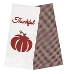 "nidico Thanksgiving Kitchen Towels 2-PACK Cotton 'thankful Pumpkin' Design. Fixed Price $11.00.
