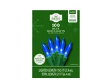 100-COUNT Blue Led Mini Christmas Lights With Green Wire, 21', Holiday Time. Fixed Price $11.90.