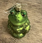 Old World Christmas Sitting Frog Glass Ornament Nwt Glitter. Fixed Price $18.00.