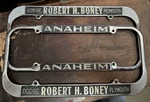 Rare 1940 1951 Dealer License Frame Set Robert Boney Dodge Plymouth Anaheim Ca. Fixed Price $399.99.