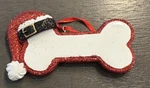 *new* Santa Puppy Dog Bone With Hat Personalizable Ornament. Fixed Price $10.44.
