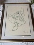 Sorcerer Mickey Fantasia 1940 Walt Disney Gallery Framed Sketch. Fixed Price $95.00.