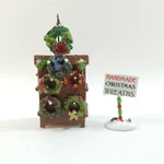 Greenbrier Christmas Village Handmade Wreaths Stand. Fixed Price $24.99.