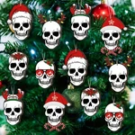 12 Pcs Christmas Skull Tree Ornaments Gothic Decorations Skele.... Fixed Price $15.24.