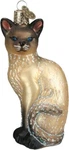 Siamese Cat-tan Blown Glass Christmas Ornament By Old World. Fixed Price $19.99.
