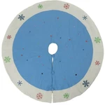 Christmas Tree Skirt Blue Embroidered Snowflakes Buttons Vintage Handcrafted. Fixed Price $39.99.