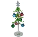 Miniature Blown Glass Christmas Tree & 7 Ornaments Mirror Bottom 9.5" By Ganz. Fixed Price $12.99.