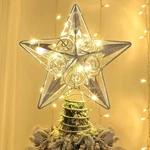 Juegoal Star Tree Topper With 20 Led Lights, Metal Silver 6.3" X 9",. Fixed Price $21.46.