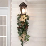 Northlight 28" Mixed Pine Berry And Poinsettia Artificial Christmas Teardrop Swa. Fixed Price $40.00.