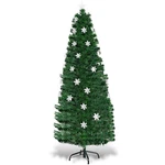 Topbuy 6' Pre-lit Fiber Optic Artificial Christmas Tree W/ Snowflakes. Fixed Price $75.99.