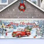 Christmas Garage Cover Banner Merry Xmas Decorations Outdoor La. Fixed Price $40.36.