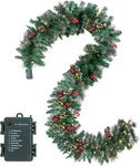 Joyin Christmas Garland Prelit With 100 Warm Clear Lights For Winter. Fixed Price $17.51.