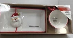 Santa Ceramic Cookie Set Tray Bowl Christmas Eve Candy Plus Tree Ornament. Fixed Price $23.96.