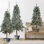 Northlight Flocked Alpine Artificial Christmas Trees 3FT, 4FT 5FT Multi Lights. Fixed Price $408.49.