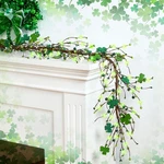 St Patrick's Day Garland With Light 4.5 Ft Shamrock Berry Decorations Gre.... Fixed Price $23.19.