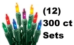 (12) Holiday Wonderland 48151-88A 300 Ct Multi Miniature Christmas Light Sets. Fixed Price $249.90.