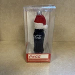 Coca-cola Coke Kurt Adler Art Glass Christmas Ornament Bottle W/ Santa Hat. Fixed Price $8.49.