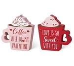 Glitzhome Valentine's Day Wooden Coffee Cup Tabletop Decor - Piece Set 5.25". Fixed Price $24.99.