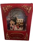 Christmas Book Water Lantern Led Lights Up Building Snowman 8" High Glitter. Fixed Price $31.67.