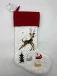 Pottery Barn Kids Reindeer Heritage Stocking White Multi 7.5X20" #9100Q. Fixed Price $44.20.