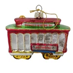 Kurt Adler Hand Blown Glass San Francisco Cable Car Christmas Ornament Glitter. Fixed Price $9.74.