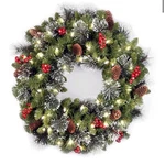 National Tree CW7-306-24W-B1 24" Crestwood Spruce Wreath With Silver Bristles. Fixed Price $85.00.