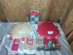 Christmas Decoration Bundle Tree Skirts , Placemats Table Cloth Holiday Bows. Fixed Price $40.20.