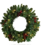 Nearly Natural Frosted 20" Swiss Pine Artificial Wreath With Lights & Berries. Fixed Price $24.95.
