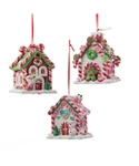 Kurt Adler Set Of 3 Claydough B/o Led Gingerbread Candy House Xmas Ornaments. Fixed Price $36.88.