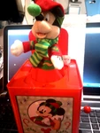 Gemmy Disney Mickey Mouse Santa Christmas Jack In The Box Deck Halls 2127266. Fixed Price $18.89.
