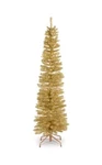 National Tree Company 6 Foot Unlit Tinsel With Metal Stand, Champagne Gold. Fixed Price $69.99.