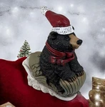 Stone Bunny Inc Bear Sleigh Ride 9.75" Statue Christmas Fish 2002 Telle Stein. Fixed Price $29.95.