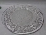 Of 7 - Princess House Fantasia 10" Dinner Plate: Frosted Poinsettia Glass. Fixed Price $50.00.
