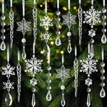 Christmas Tree Decorations 18PCS(READY To Hang), Acrylic Crystal Ornaments.... Fixed Price $16.93.