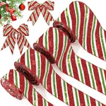 Rolls Christmas Green Ribbons 24 Yards Glitter Candy Cane Wired Decor. Fixed Price $26.33.