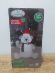 3.5' Christmas Led Inflatable Polar Bear W/ Santa Hat & Scarf Yard Decoration. Fixed Price $50.00.