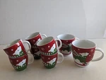 8 Crate & Barrel Christmas Polar Bear Snowflake Set 6 Mini Mugs 3" 2 Large Cup. Fixed Price $44.99.