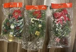Lot Of 3 Mcm Vintage Christmas New Old Stock Decorated Greenery Swag Wall. Fixed Price $30.00.