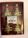 Nib Lenox Holiday Noel Christmas Tree & Star Gold Napkin Rings 2.5" Set Of 4. Fixed Price $22.99.