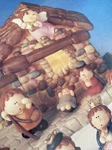 Vtg Nos Lr Brand Christmas Nativity Scene Lighted Ceramic Stable W Pvc Figures. Fixed Price $15.00.