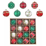 Valery Madelyn Christmas Ball Ornaments, 16CT Red Green White Shatterproof Ch.... Fixed Price $53.78.