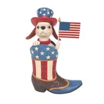 Enesco Jim Shore Heartwood Creek Patriotic Dog Cowby Boot Figurine 9.25 In.. Fixed Price $56.60.