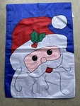 Vtg Santa Christmas The Wind Yard Flag 39-1/4 X 27-1/2 New W/tags 1995 Nos. Fixed Price $10.00.