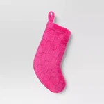 20" Plush Checkerboard Pattern Pink Christmas Stocking - Wondershop. Fixed Price $13.49.