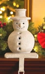 Pottery Barn Terracotta Snowman Stocking Holder 6" New Christmas Holiday. Fixed Price $79.99.