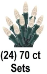 (24) Holiday Wonderland 47696-88 70 Count Warm White C3 Led Christmas Light Sets. Fixed Price $397.89.